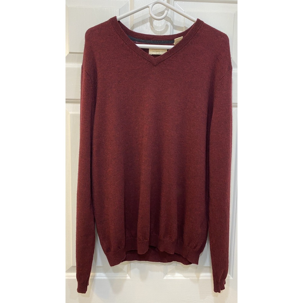 Weatherproof Vtg V‎ Neck Merino Cashmere Infused Men's Size M Academia Professor